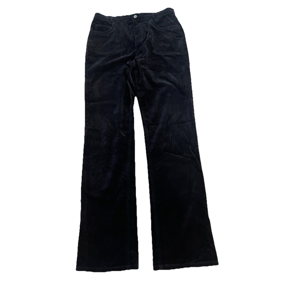 Vintage Doncaster Sport Women's Size 6‎ Black Velour Straight Leg Flat Front